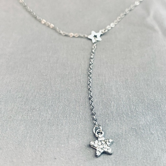 20” Lariat Star Necklace Silver - Picture 2 of 3